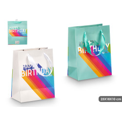 SACO PRESENTE BIRTHDAY MULTICOR SORT 2 23X18X10CM