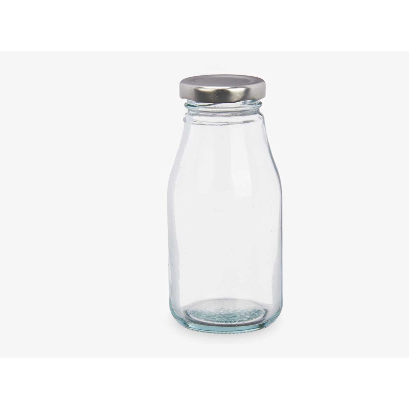 BOTELLA CRISTAL MINI TAPA PLATA 250 ML