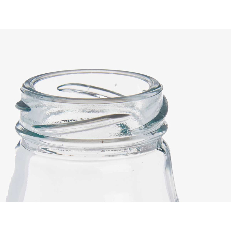 GARRAFA VIDRO MINI TAMPA PRATEADA 250ML