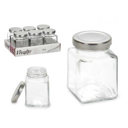 SQUARE CRYSTAL JAR W/CAP 100 ML