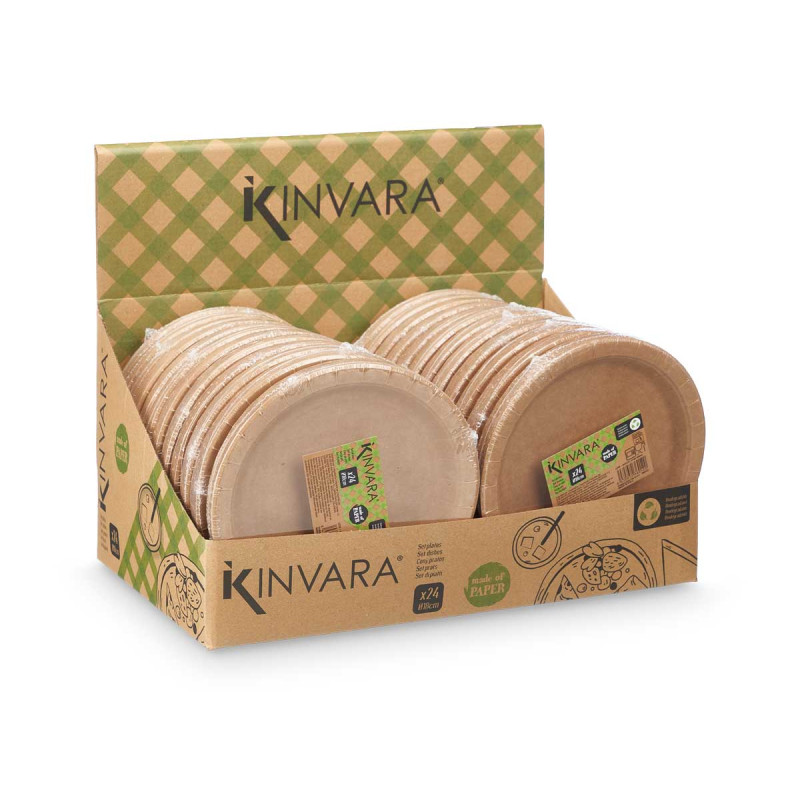 SET 24 PIATTI KRAFT 18CM