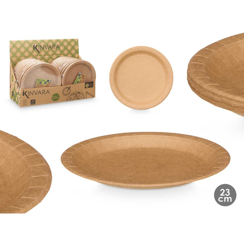 SET 18 ASSIETTES KRAFT 23 CM