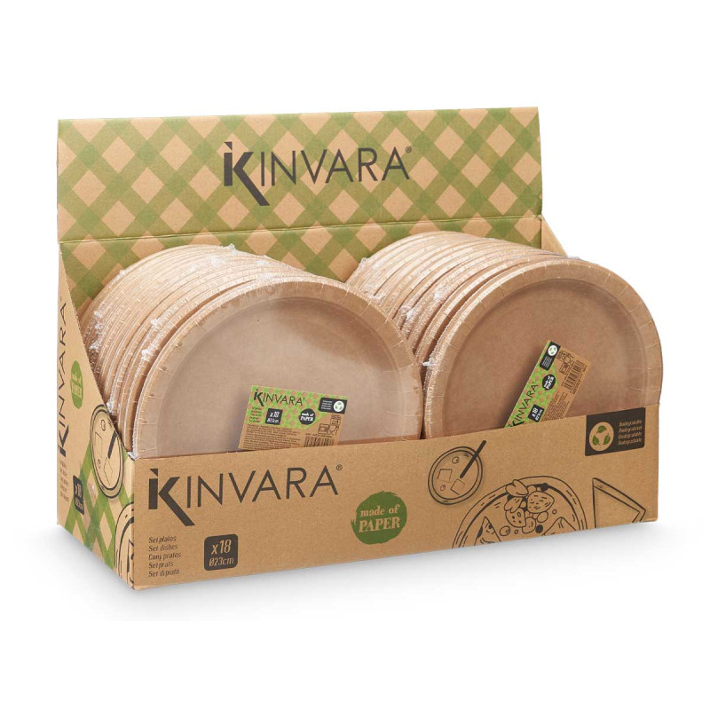SET 18 ASSIETTES KRAFT 23 CM