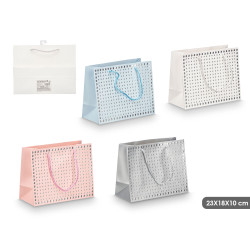 SACO PRESENTE PONTOS RELEVO SORT 4 COR 23X18X10CM