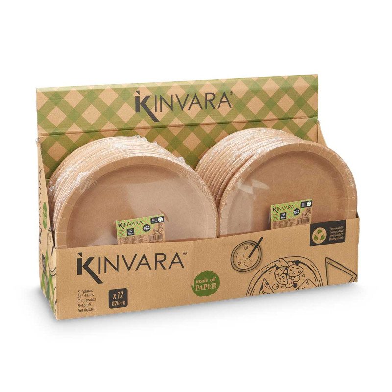 SET 12 ASSIETTES KRAFT 28 CM