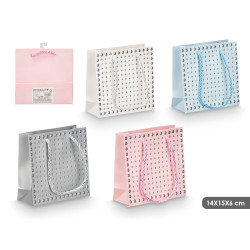 SACO PRESENTE PONTOS RELEVO SORT 4 COR 14X15X6CM