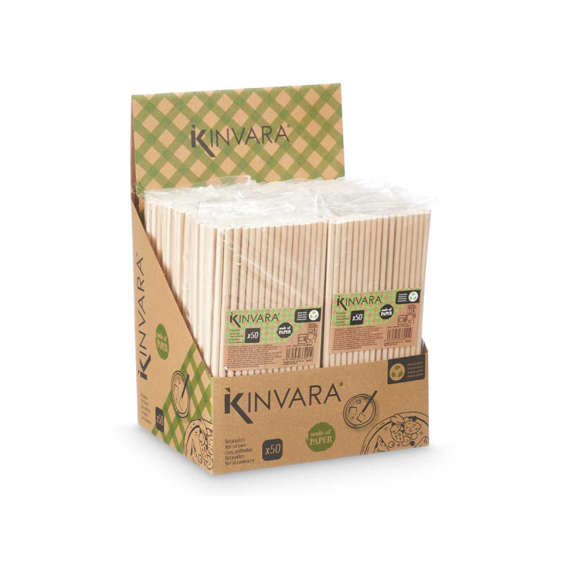 SET 50 PAILLES KRAFT
