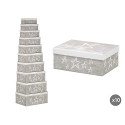SET 10 CAJAS ESTRELLAS GRIS