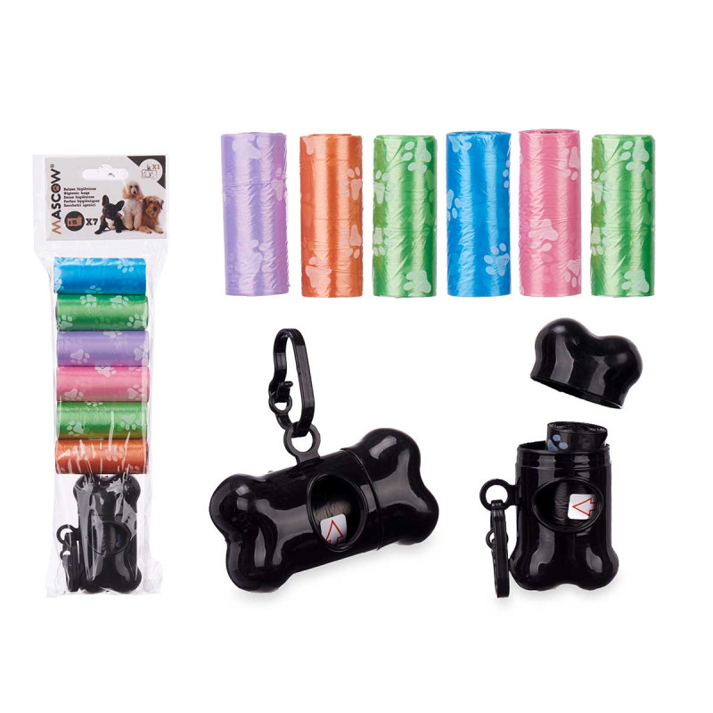 SET 7 ROTOLI SACCHETTI PET DISPENSER 15 PZ