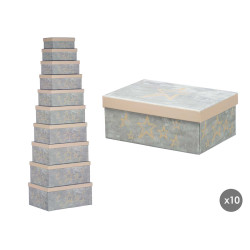 SET 10 CREAM BOXES STARS