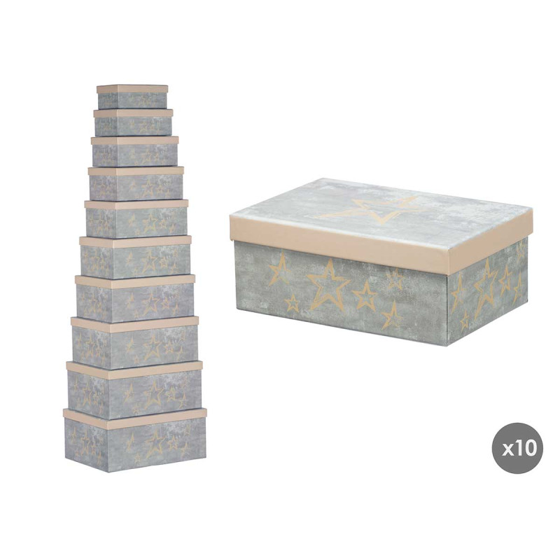 SET 10 CREAM BOXES STARS