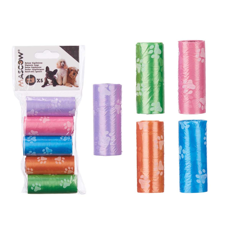 SET 5 ROULEAUX SACS ANIMAUX 15 U. 1 ROULEAU