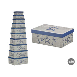 SET 10 CAJAS ESTRELLAS AZUL