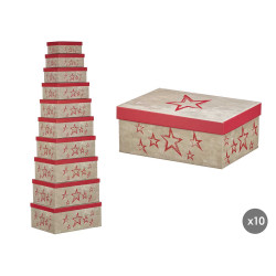 SET 10 CAJAS ESTRELLAS FUCSIA