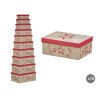 SET 10 FUCHSIA BOXES STARS