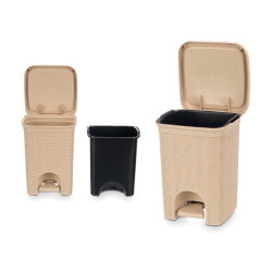 POUBELLE ELEGANCE PETIT 6L CRÈME