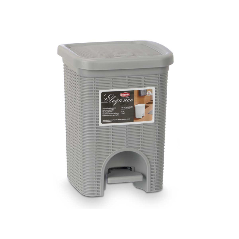 PAPELERA ELEGANCE PEQ 6L GRIS CLARO