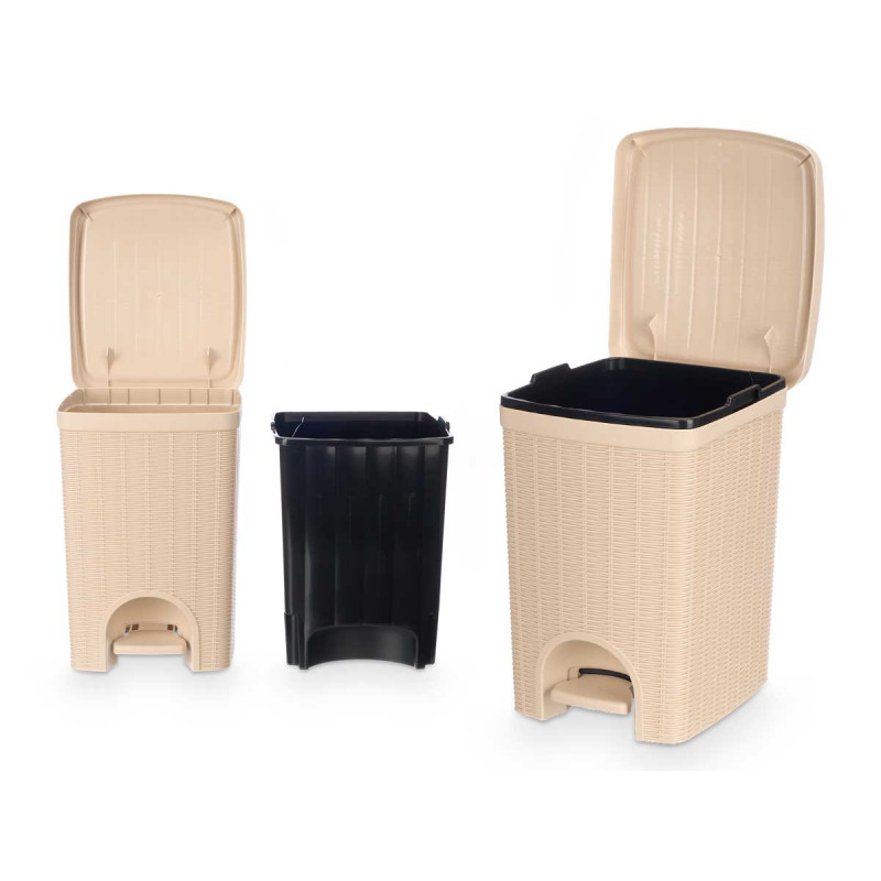 BALDE DO LIXO ELEGANCE PEQ 20L BRANCO CREME