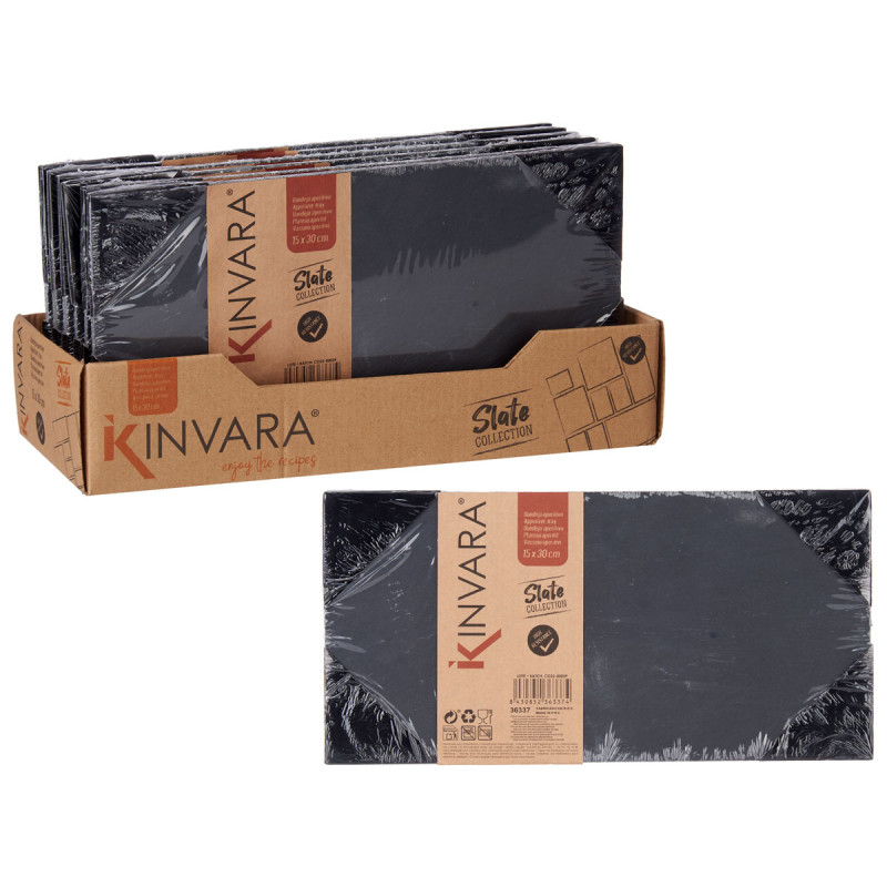 SLATE SNACK TRAY RECTAN 15X30CM