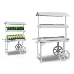 EXPOSITOR MOVEL 8 GAVETAS TETO BRANCO