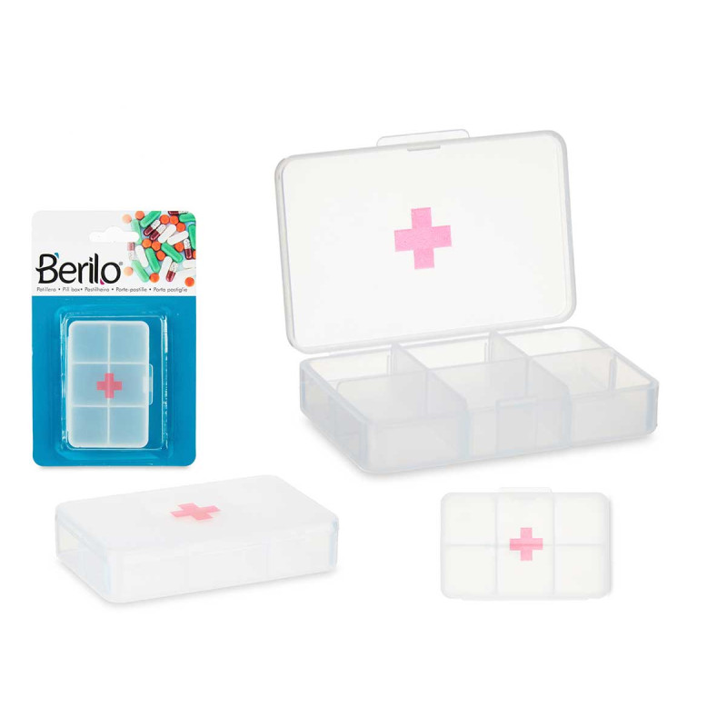 PLASTIC PILLCASE 6 SLOTS 24GR