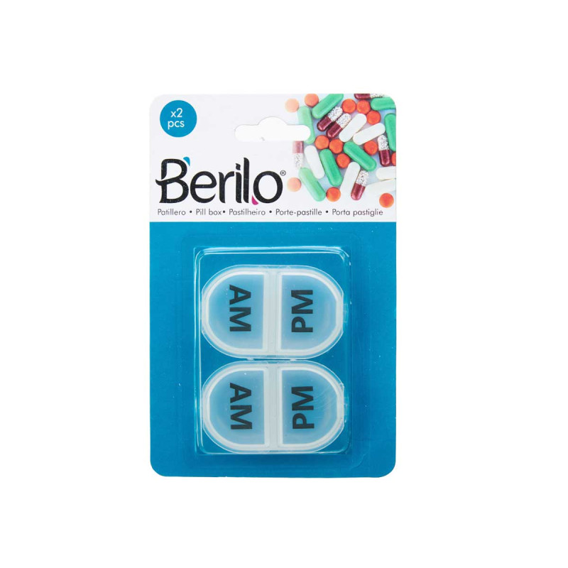 SET 2 PORTA PASTIGLIE PLASTICA AM / PM 9GR