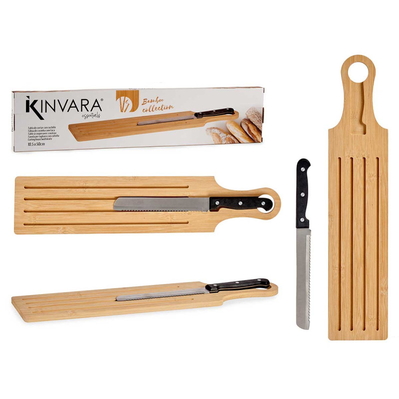 TAGLIERE PANE MANICO BAMBU COLTELLO