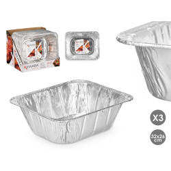 SET 3 BANDEJAS RECTANGULAR ALUMINIO HONDA 32X26CM