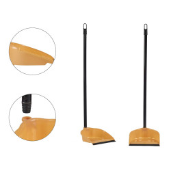 CREAM DUSTPAN WITH RUBBER AND STICK