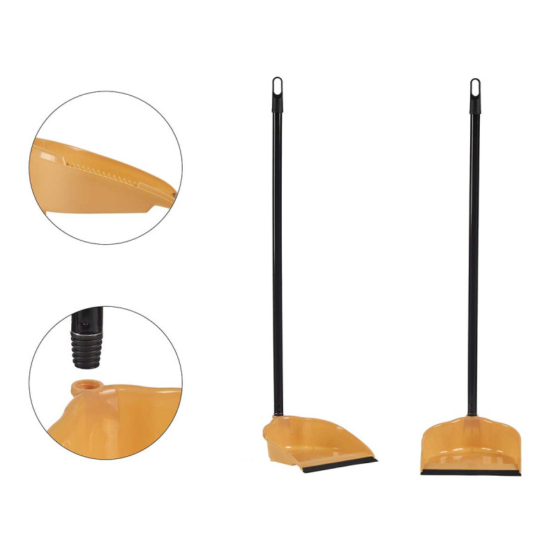 CREAM DUSTPAN WITH RUBBER AND STICK