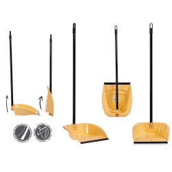 CREAM FOLDABLE DUSTPAN RUBBER STICK
