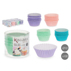 SET 100 PASTRY PAPER MOLDS 10CM ASSORT 4