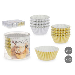 SET 100 PASTRY FOIL MOLDS 9CM ASSORT 2