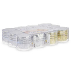 SET 100 PASTRY FOIL MOLDS 9CM ASSORT 2
