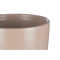 SET 2 CERAMIC POTS 22 28 CM BEIGE