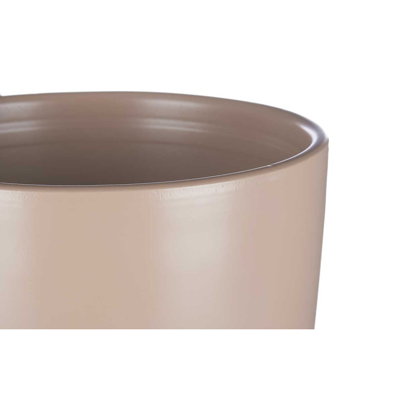 SET 2 MACETAS CERAMICA ABOMBADA 22 28CM BEIGE