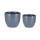 SET 2 POTS EN CÉRAMIQUE 22 28 CM ANTHRACITE
