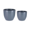 SET 2 MACETAS CERAMICA ABOMBADA 22 28CM ANTRACITA