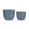 SET 2 CERAMIC POTS 22 28 CM ANTHRACITE