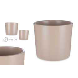 SET 2 VASI CERAMICA CILINDRO 22 27CM BEIGE