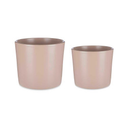 CONJ 2 VASOS CERAMICA 22 27CM BEGE