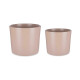 SET 2 MACETAS CERAMICA CILINDRO 22 27CM BEIGE