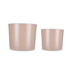 CONJ 2 VASOS CERAMICA 22 27CM BEGE