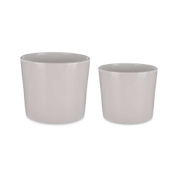CONJ 2 VASOS CERAMICA 22 27CM CINZENTO