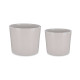SET 2 POTS EN CÉRAMIQUE 22 27 CM GRIS