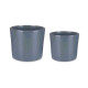 SET 2 CERAMIC POTS 22 27 CM ANTHRACITE