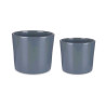 SET 2 CERAMIC POTS 22 27 CM ANTHRACITE
