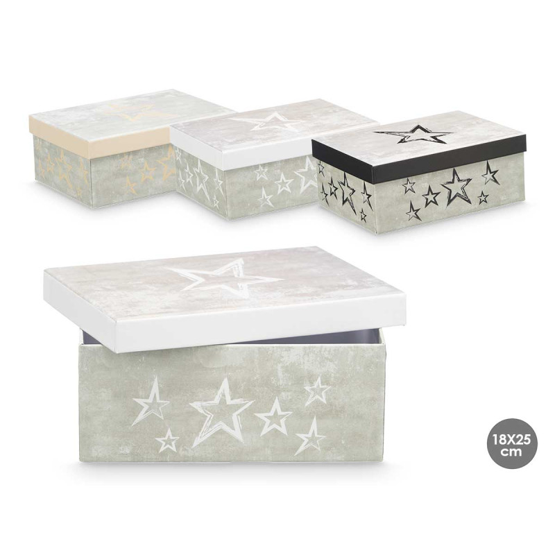 CAIXA CARTAO ESTRELAS SORT 3 CORES NEUTRAS GRD