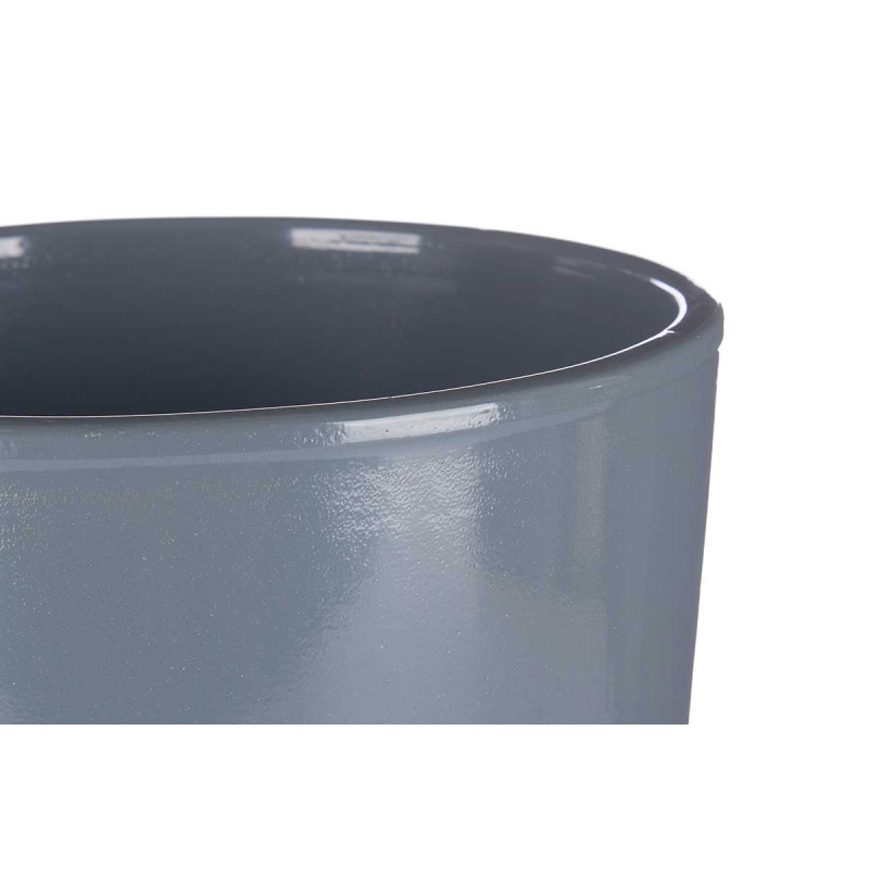 SET 2 CERAMIC POTS 22 27 CM ANTHRACITE