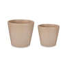 CONJ 2 VASOS CERAMICA CONICOS 22 28CM BEGE